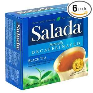 Salada Naturally Decaffeinated, 48 Count Boxes (Pack of 6)  
