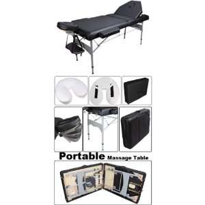   Elevated 3 section Black Portable Massage Table