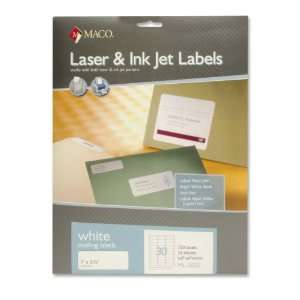  Maco ML3025 White All Purpose Labels, 1 x 2 5/8, 750/Box 