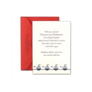  Sailboat Pearl White Birth Announcements Baby