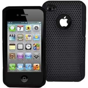 Decoro iPhone 4S/4 Black Hybrid Mesh Protective Hard & Silicone Case