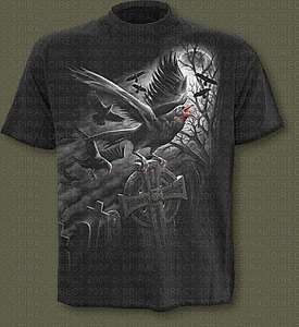 Night of the Raven Gothic T shirt Large Unisex, two sided design 