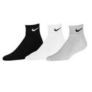 Nike Performance Moisture Wicking Mens Quarter Crew Socks, 3 Pair 