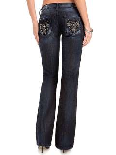 NEW $108 GUESS ROXANA FOXY FLARE STUDDED POCKET JEANS   DESTROY WASH 