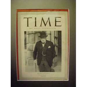   Churchill September 30, 1940 Time Magazine Professionally Matted Cover