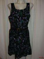   NEW I ♥ RONSON Purple Green Blk Scoop Neck Sleeve less Dress Size XL
