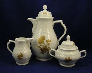 Rosenthal Classic Rose Collection Coffee Set~White&Gold  