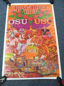 73 ROSE BOWL, Ohio State vs USC, 1973 poster, UNUSED  