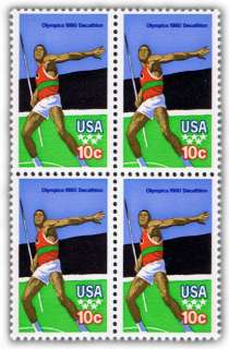 1980 Olympics Decathlon on Mint U.S. Postage Stamps  