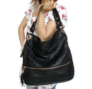 Classic Genuine Leather Black Decent Shoulder Bag Handbag Cross Body 