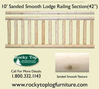 Sanded Smooth 10 Section(42),Cedar Log Deck Railing  