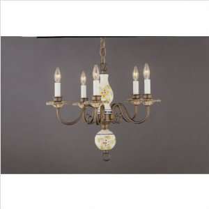  Delft Five Light Chandelier Finish Combination of Pewter 
