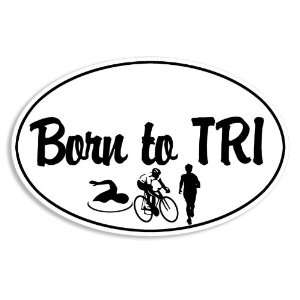   Born to Tri (Triathlon Run Swim Bike Logos) Sticker 