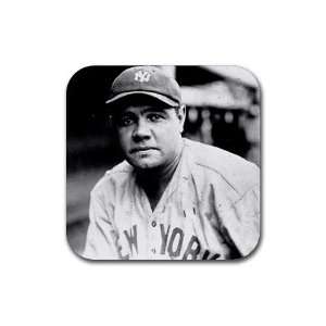  Babe Ruth Rubber Square Coaster set (4 pack) Great Gift 