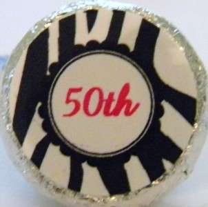 Personalized Zebra Stripes Birthday Hershey Kiss Stickers Favors 