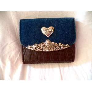 Denim and Leather Heart Wallet 