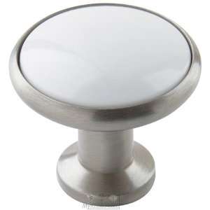Amerock   royal family 1 3/16 diameter knob in satin nickel and white