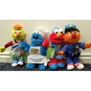   Site Bert, Policeman Ernie, Chef Cookie Monster, and Bedtime Buddy