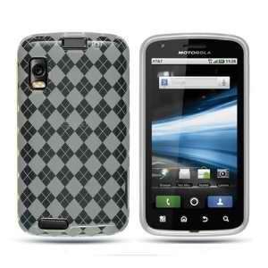 Motorola Atrix 4G / MB860 Clear White Checker Gel TPU Premium Design 