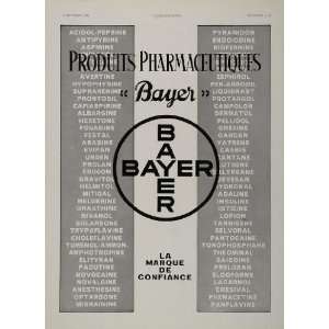  1935 Original French Ad Bayer Pharmaceutical Products 