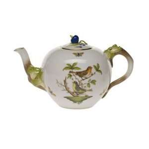  Herend Rothschild Bird Tea Pot With Cranberry Kitchen 