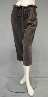 308   Robert Rodriguez Silk Slouchy Cropped Pants   Birch Brown 