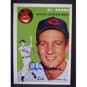 Al Rosen Cleveland Indians #15 1954 Topps Archives Signed Autographed 