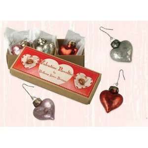  GLASS HEART ORNAMENTS Boxed Bethany Lowe Set of 3 NEW 