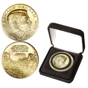  Ronald Reagan 24kt Gold Layered Presidential Medal 
