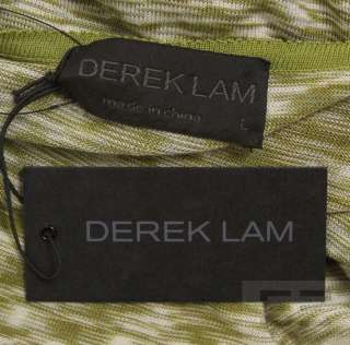 Derek Lam Green, Brown & White Knit 3/4 Sleeve Tunic Top, Size Large 