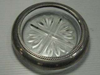 LOVELY ANTIQUE GLASS AND SILVER HALLMARKED ASHTRAY  