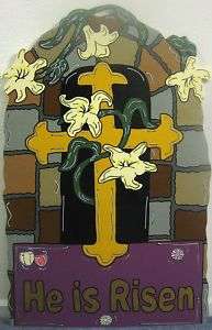 Cross Tomb Lily HE IS RISEN Easter Yard Art Decoration  
