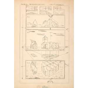  1882 Wood Engraving Perspective Plan Use Diagonals William 