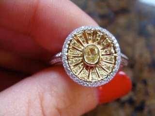 RITANI 1.28ct Canary Yellow & White DESIGNER DIAMOND Engagement Ring 