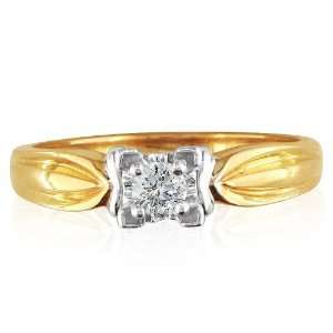  .10ct Heavy Solitaire Diamond Promise Ring Set in 10K Gold 