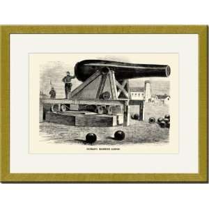  Gold Framed/Matted Print 17x23, Rodmans Mammoth Cannon 