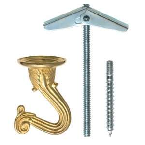  OOK 50341 Swag Hooks with Hardware, Brass, 2 Count