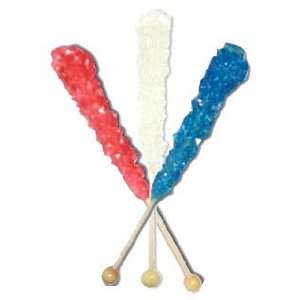 Red, white and blue Rock Candy  1 set of 3 sticks  