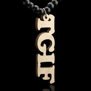    Wooden Made TGIF Text Messaging Abbreviation Necklace Jewelry