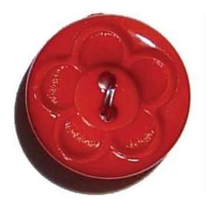  Classic Button Series 2  red Flower 2 hole 5/8 4/card 