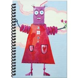  Rock Paper Spiral Notebook, Robot with Flowers (RP803 