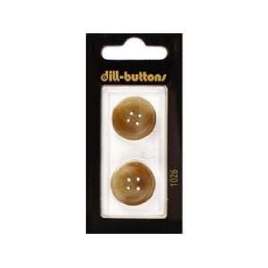  Dill Buttons 20mm 4 Hole Brown 2 pc (6 Pack)