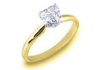   SOLITAIRE HEART SHAPE CUT DIAMOND PROMISE RING YELLOW GOLD  