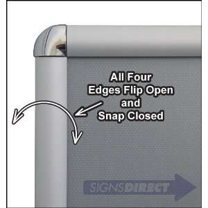  Snap Open Quick Change Sign Frame   11x17 Silver with 