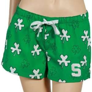 Michigan State Spartans Ladies Kelly Green Fortune Boxer Shorts 