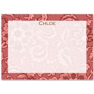  T126 Pretty Pattern Coral Floral Flat Note Cards Office 