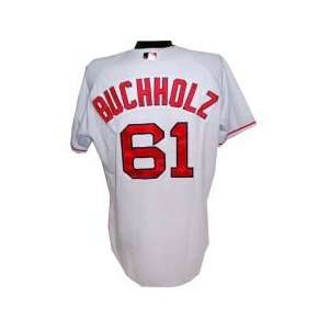  Clay Buchholz #61 2008 Red Sox Game Issued Road Grey 