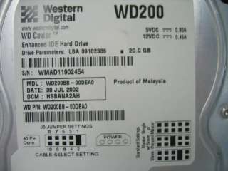 Western Digital WD200BB 00DEA0 WD Caviar IDE Hard Drive 20 GB  