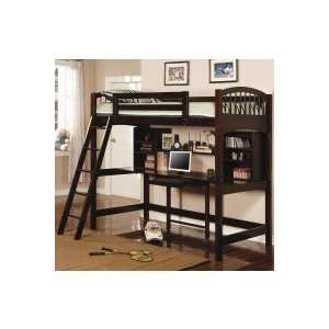  Coaster Twin Wood Loft Bunk Bed With Workstation in 