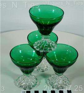 Anchor Hocking Forest Green Burple Cocktail Glasses  